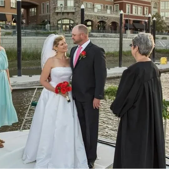 Wedding ceremony aboard the yacht