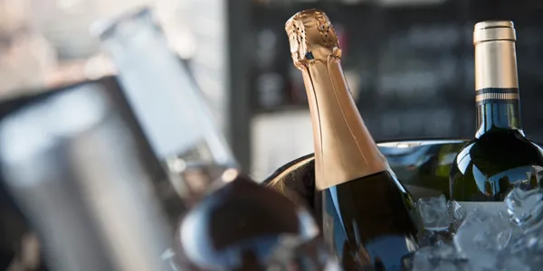 Wine served aboard the yacht